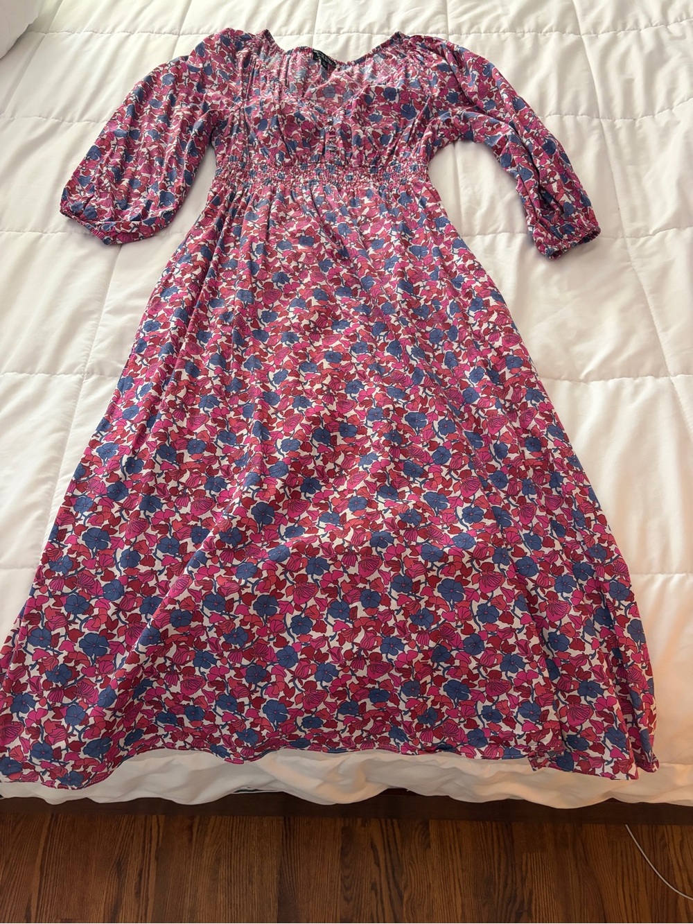 J. Crew floral 100% cotton midi dress